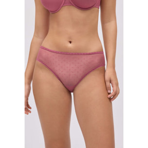 Slip midi in plumetis rosa