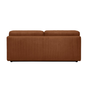 Banquette convertible 3 places velours côtelé camel avec coffre de rangement - L 192 x P 100 x H 81cm -Nelson