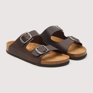 Sandalia Piel Bio Marrón Oscuro - Majestic