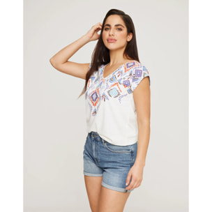 Camiseta Manga Corta Azul - Leafix