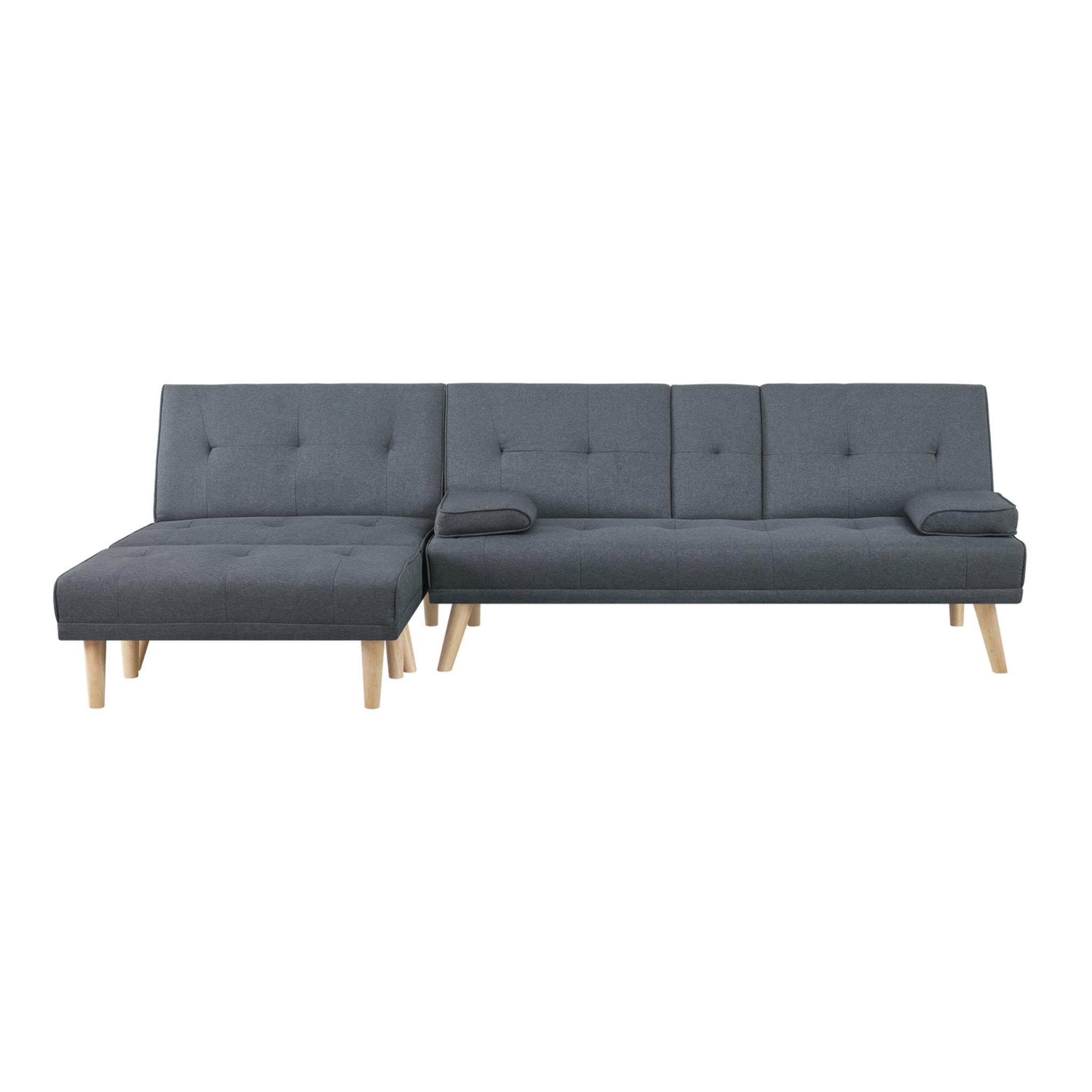 Canapé scandinave convertible 5 places en tissu gris ORLANDO