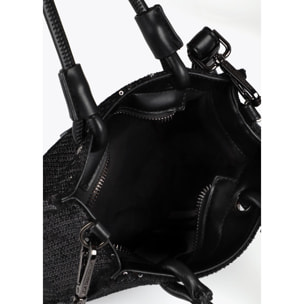 Mini Shopper con Logo di Paillettes