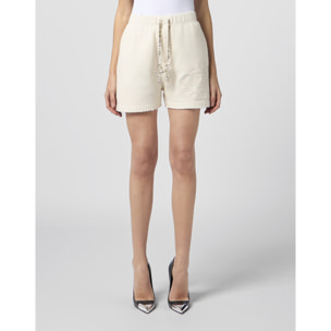 PHILIPP PLEIN Washed Fleece Shorts Tennis Club Crystals