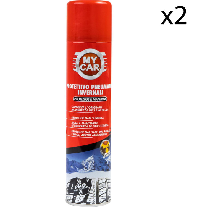 2x My Car Spray Protettivo per Pneumatici Invernali - 2 Flaconi da 400ml