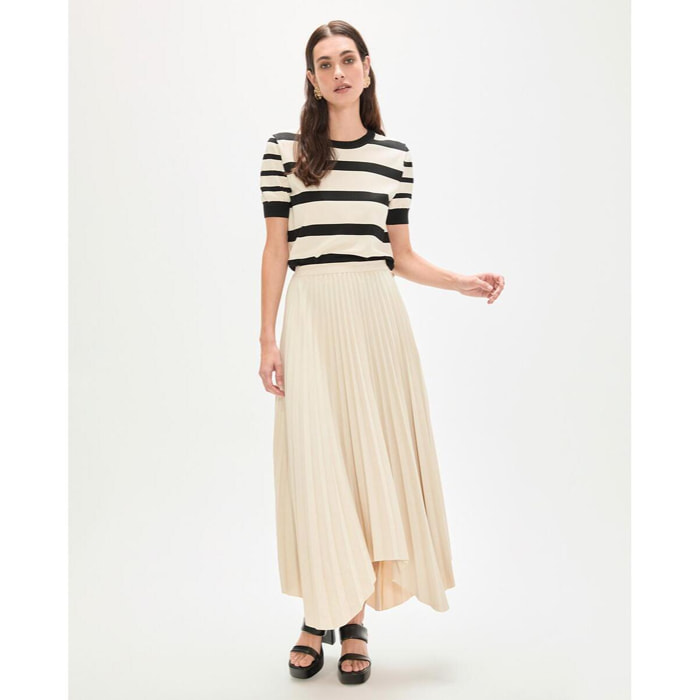 Gonna plissettata asimmetrica