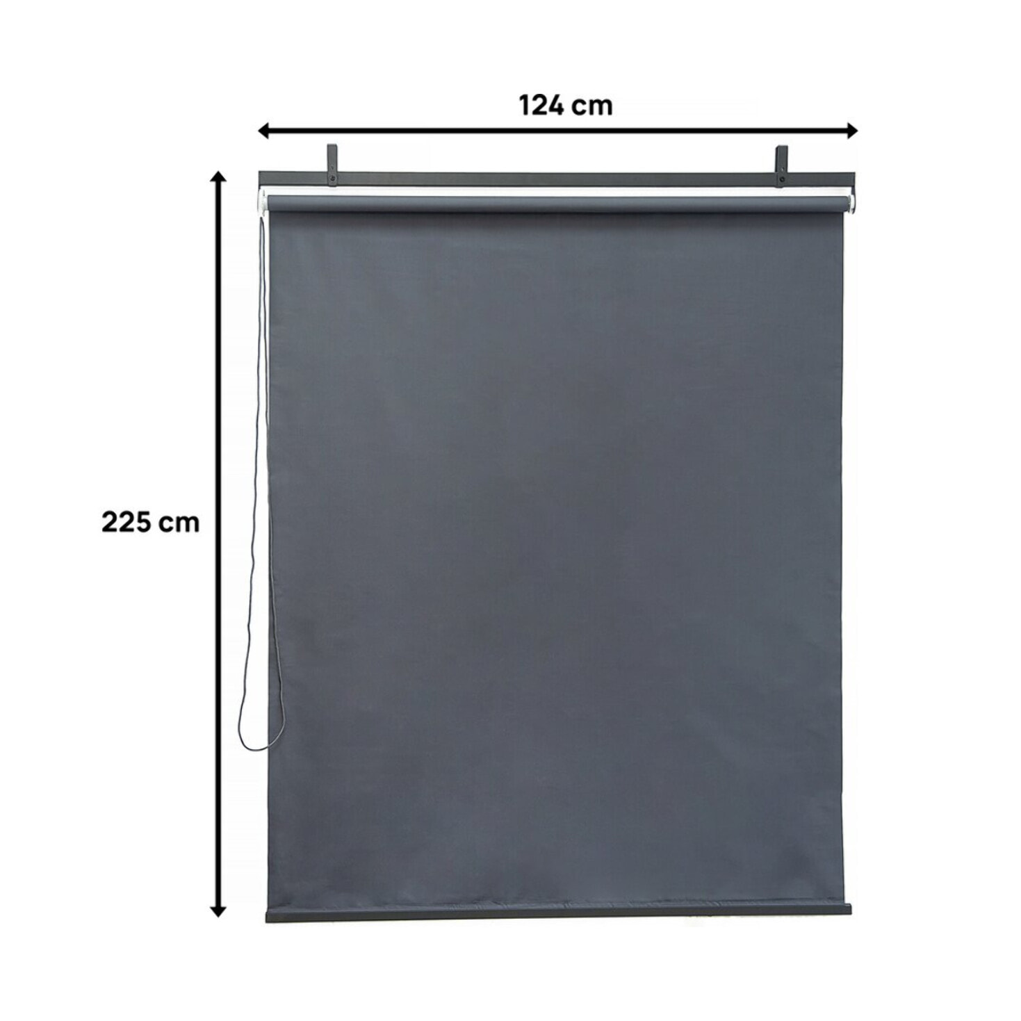 Lot de 2 stores rétractables pergola - 124 x 225 cm - Gris anthracite