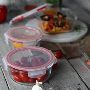 Boîte hermétique ronde 930ml en verre CLEMENTINE