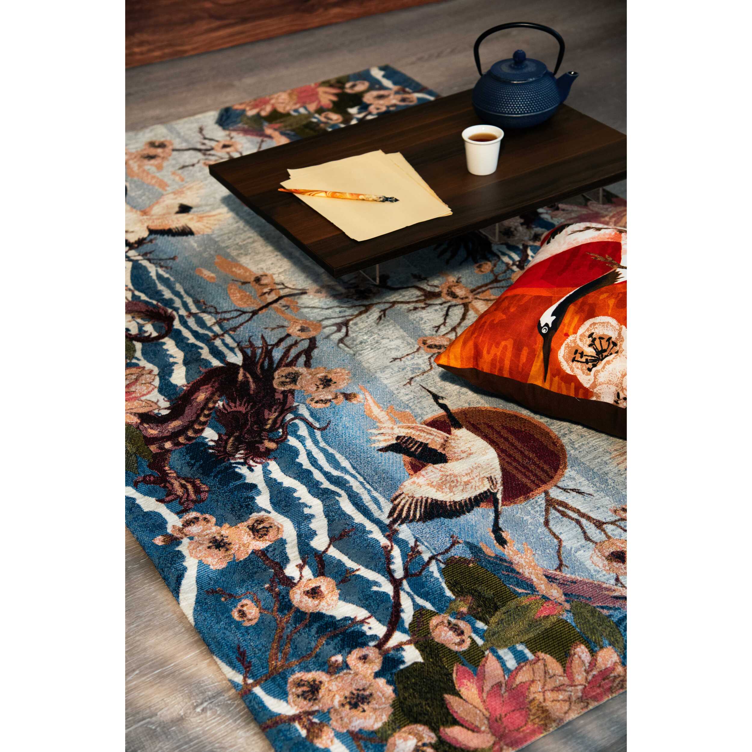 Tappetino antiscivolo Excelsa Fuji in poliestere e cotone 165x110x0,5 cm multicolore