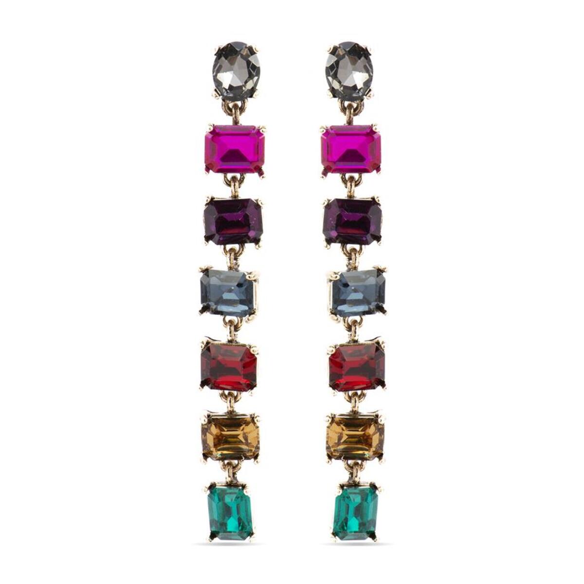 Pendientes con Cristal Multicolor acabado oro 18k