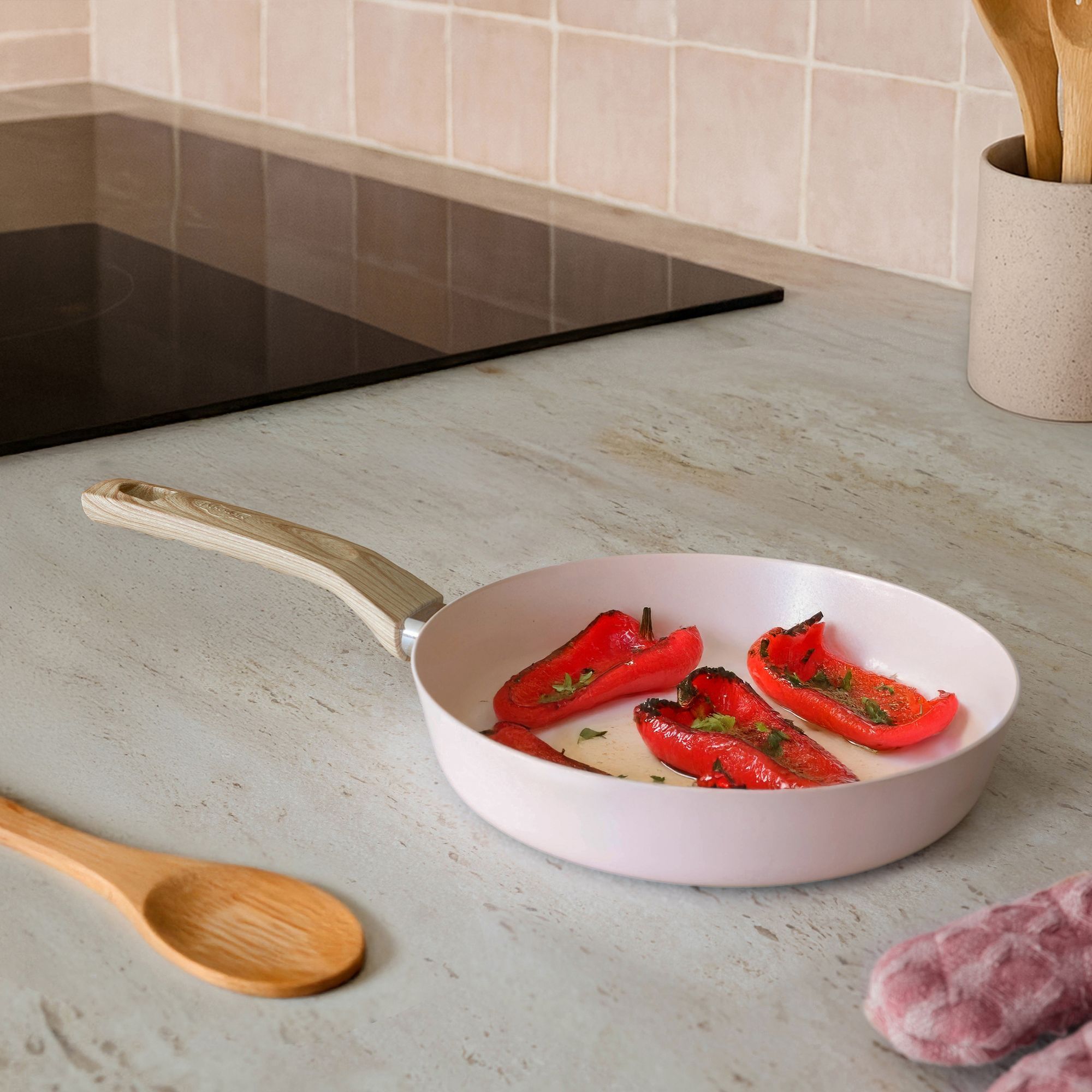 Poêle 24cm avec revêtement céramique rose - tous feux COLORAMA