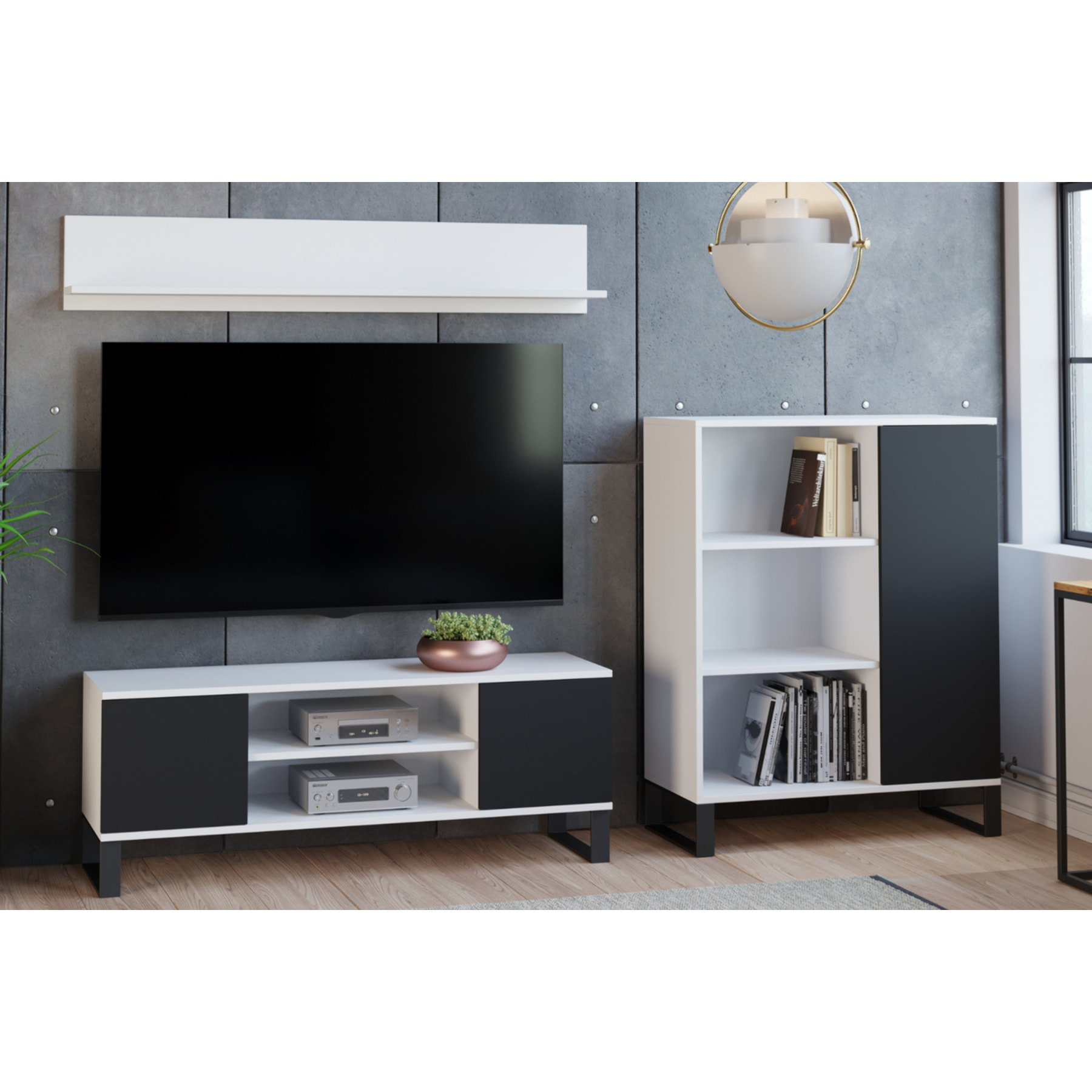 Mensola da parete Shelf 100 cm in bianco opaco