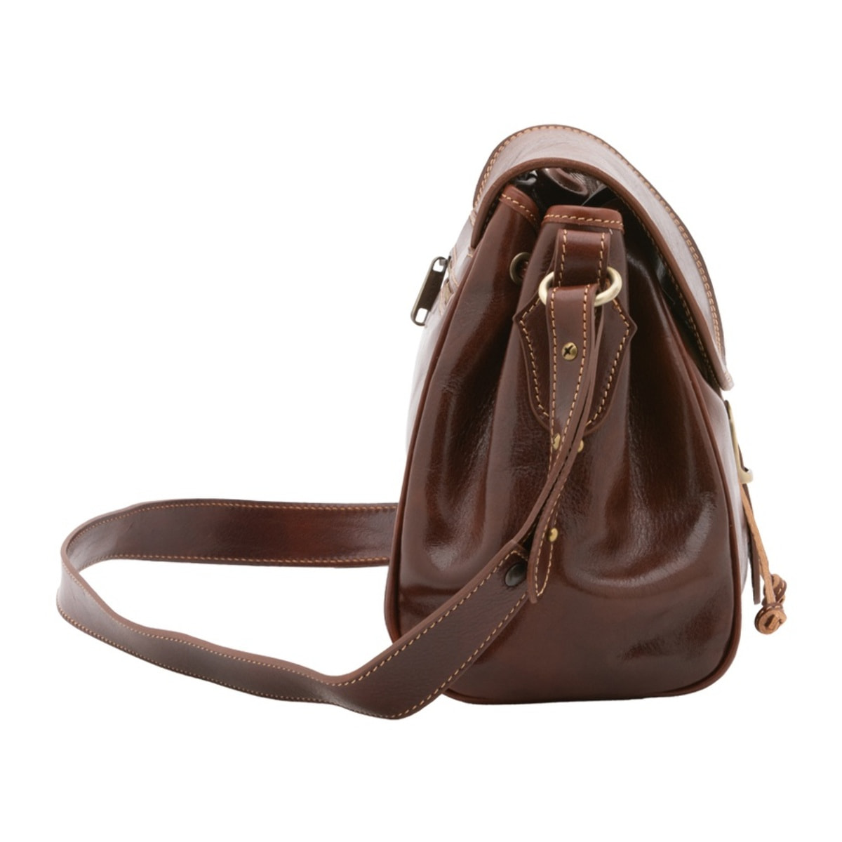 Borsa a secchiello da donna - Modello False - Vera pelle - 24.0 x 24.0 x 14.0 cm
