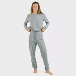 Pantalón largo básico deportivo gris claro