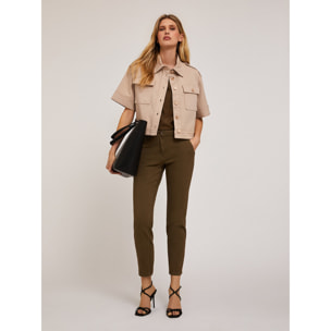 Motivi - Pantaloni chino Kendall in drill di cotone - Verde militare