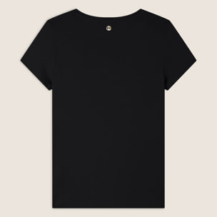 T-shirt regular fit con grafica e borchie dorate