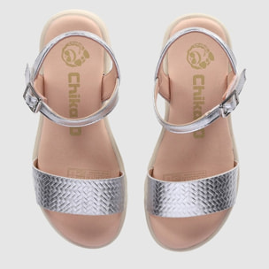 Sandalias - Plata - Tacón: Bajo