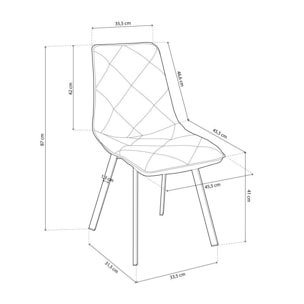 Pack 2 sillas de comedor Diamond tejido Mostaza