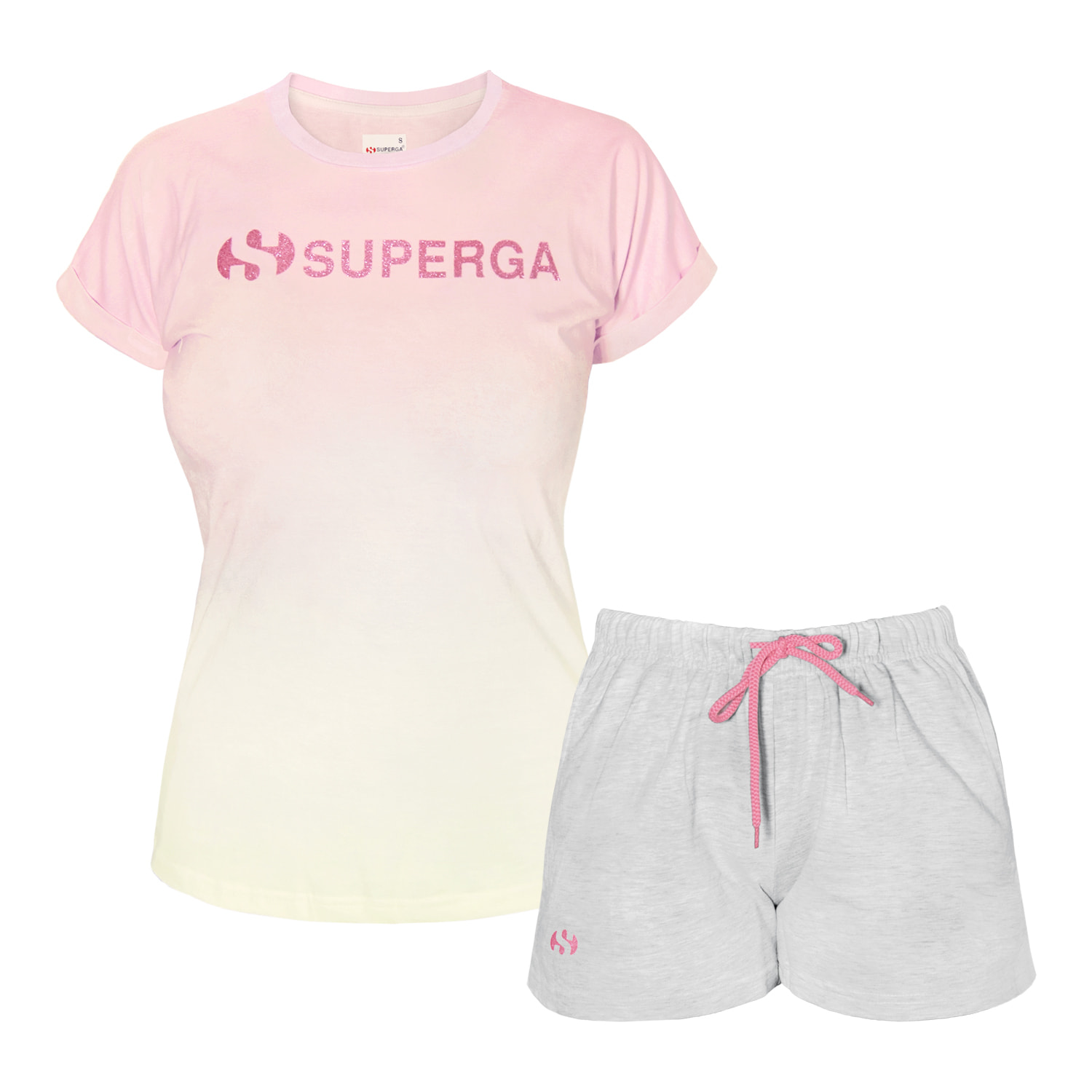 Completo Donna SUPERGA Cotone Jersey T-Shirt Pantaloncino 4 Modelli