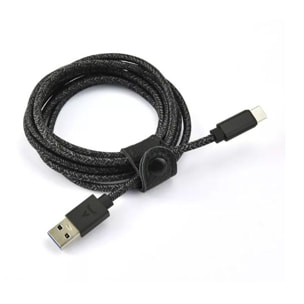 Câble USB C ADEQWAT vers USB 2M tressé Noir compatible iPhone 17 16 15 Pro Max et Samsung Galaxy S25 S24 Ultra