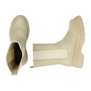 Chelsea boots panna, tacco 5 cm