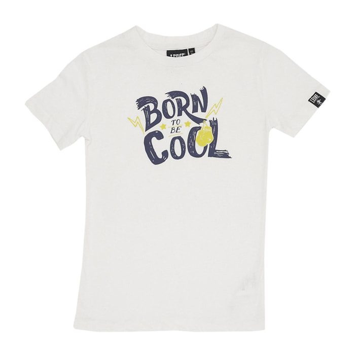 Camiseta básica de manga corta con estampado 'Born Cool' para niño