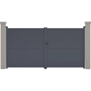 Portail aluminium "Maurice" - 349.5 x 180.9 cm - Gris