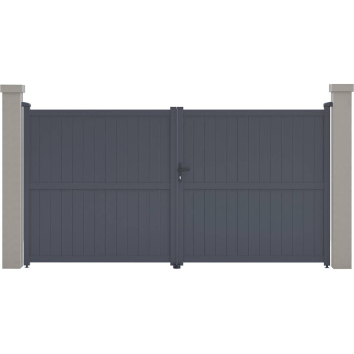 Portail aluminium "Maurice" - 349.5 x 180.9 cm - Gris