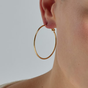 Pendientes de 30mm de diámetro acabado oro amarillo de 18k