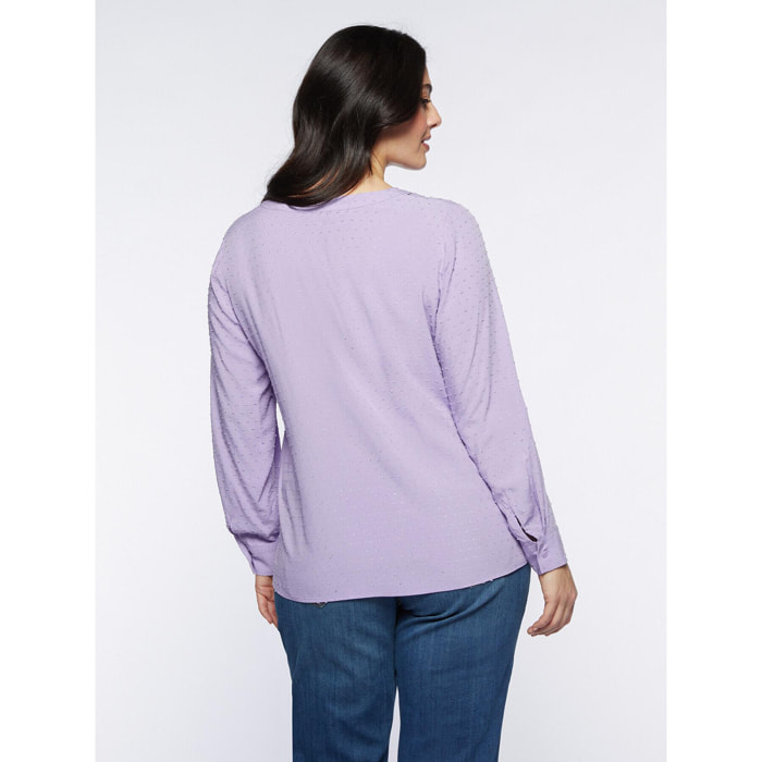 Fiorella Rubino - Blusa en plumeti de viscosa ECOVERO™ - Violeta