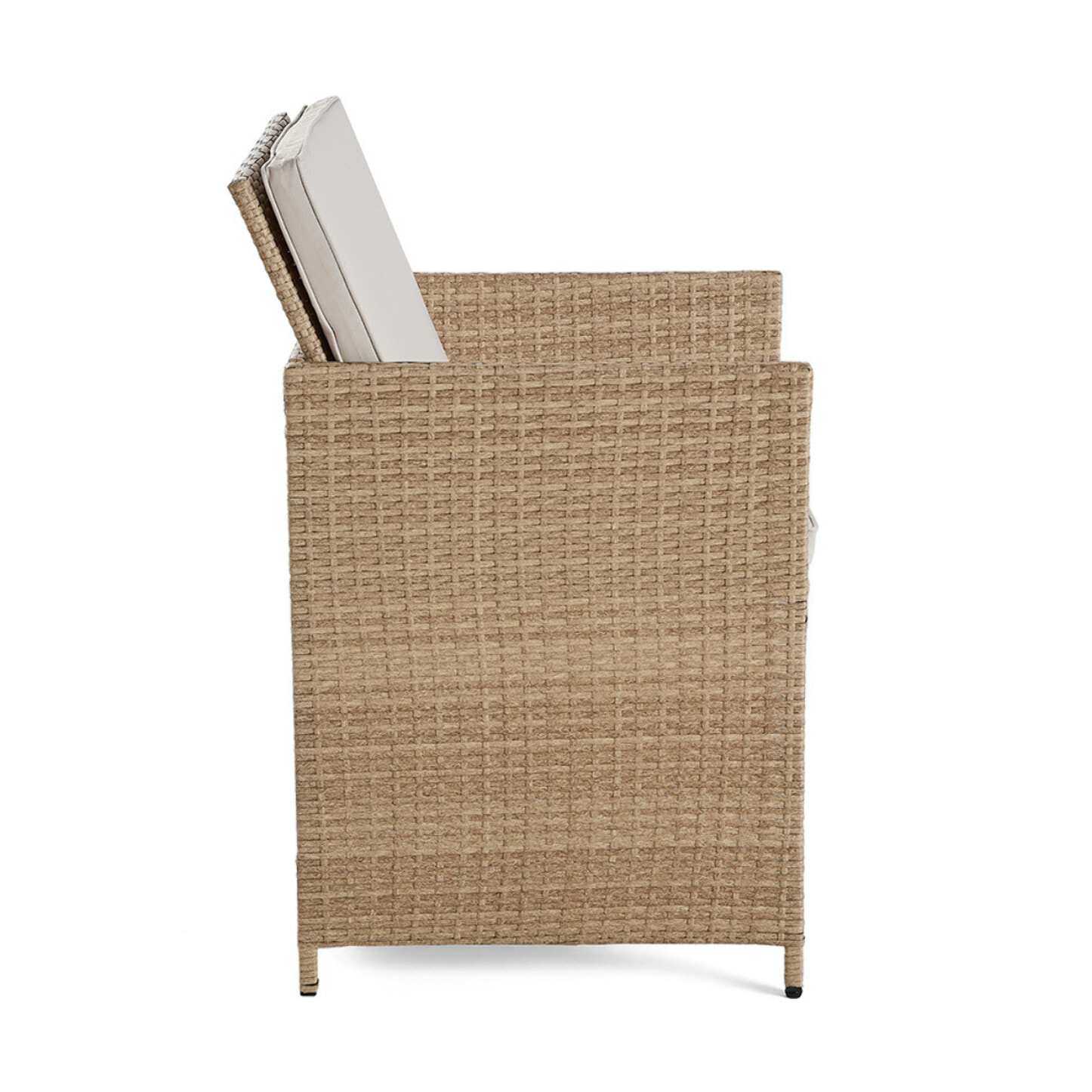 Fira - salon de jardin encastrable en résine tressée beige - 10 places - coussins beige + housse de protection - Beige