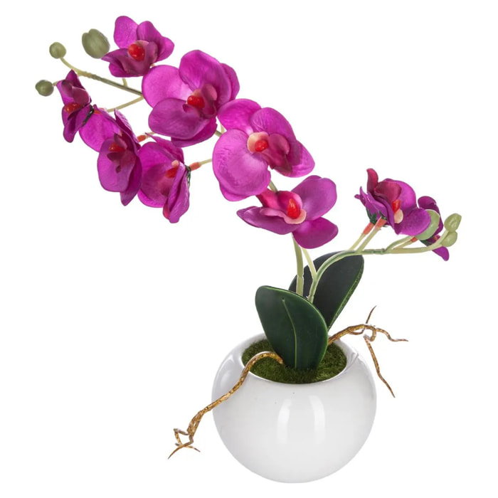 Orchidée artificielle - pot en céramique - H25 cm