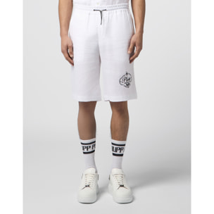 PHILIPP PLEIN Linen Drawstring Shorts Tennis Club
