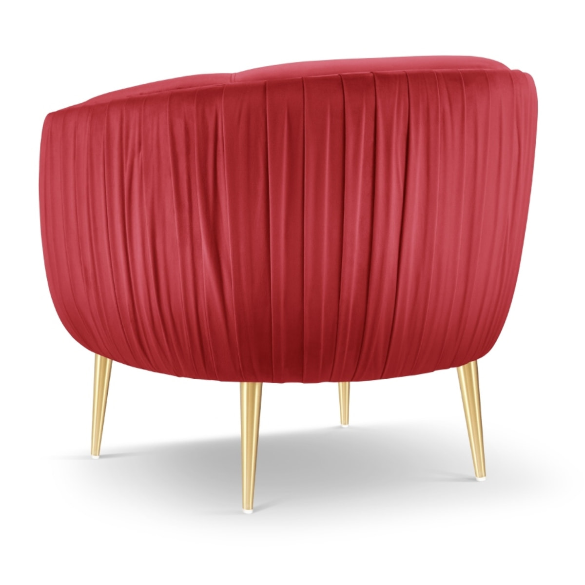 Fauteuil "Cyrille" en velours rouge