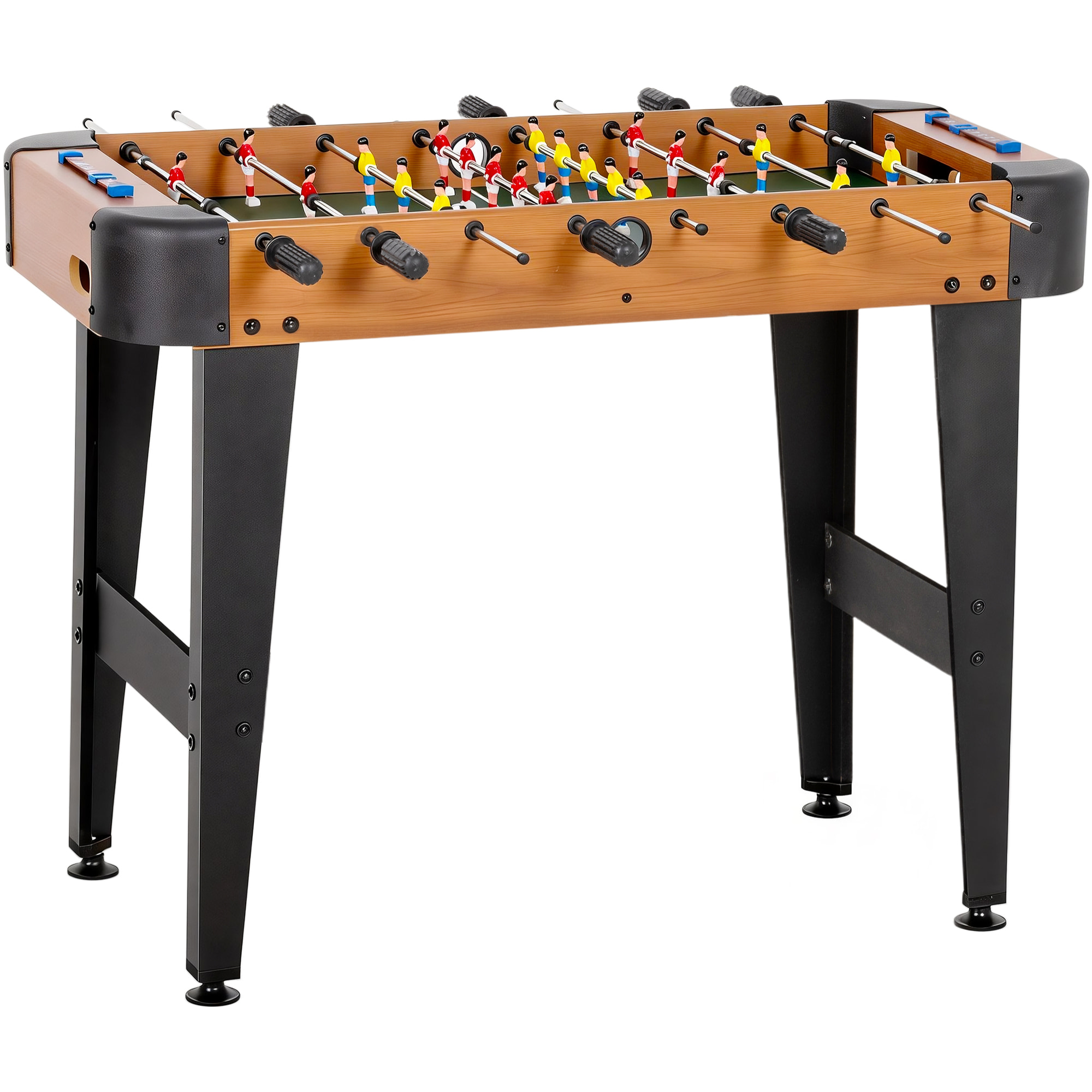 Babyfoot enfant - 22 joueurs, 2 ballons, 4 + 4 poignées, compteurs - dim. 92 x 75 x 71 cm - effet bois noir