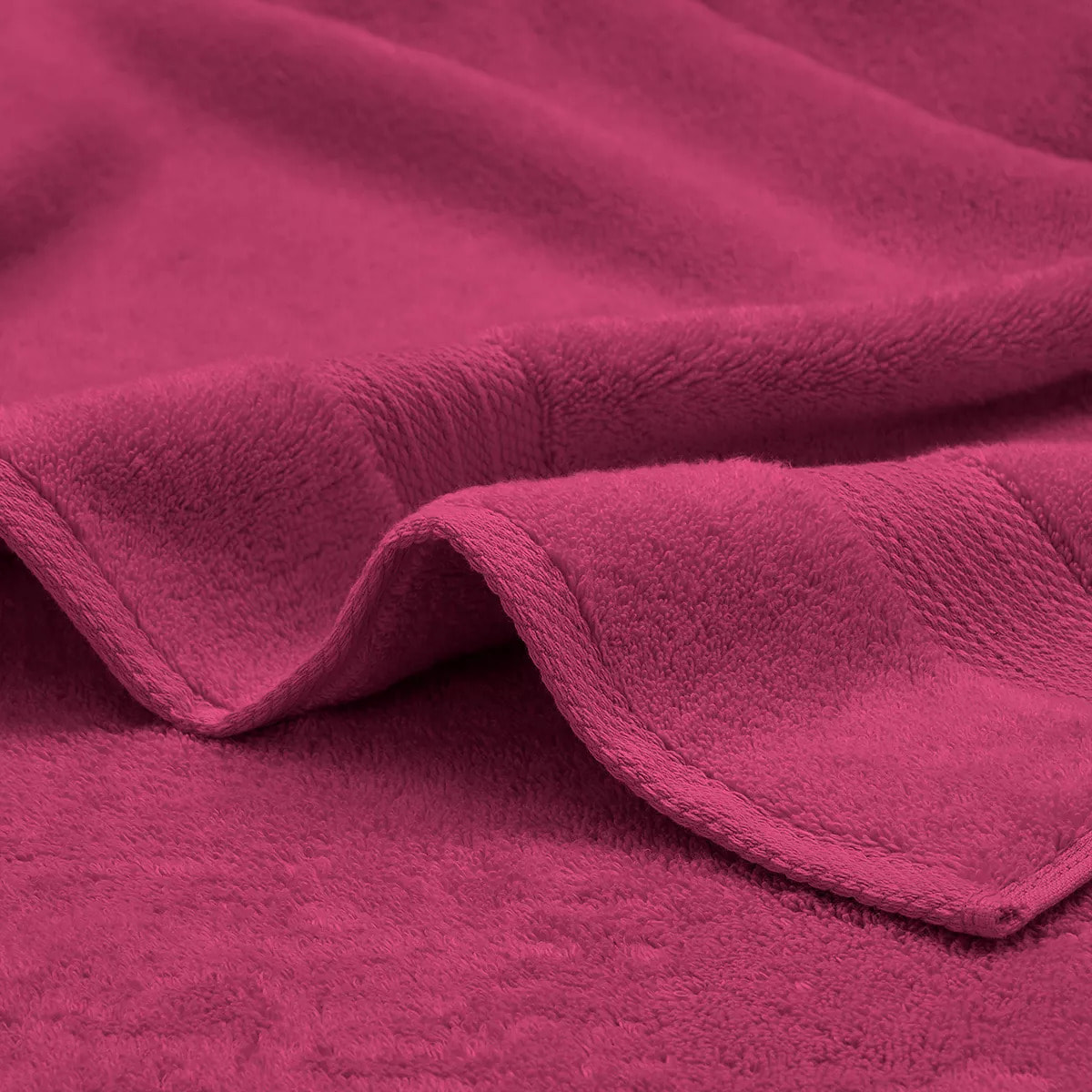 Serviette eponge pur coton 550 g/m² uni rose Elea fuchsia
