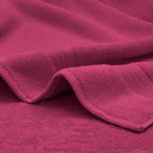 Serviette eponge pur coton 550 g/m² uni rose Elea fuchsia