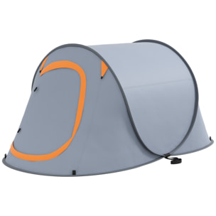 Tente de camping automatique pop-up 2-3 pers. étanchéité 2000 mm sac gris