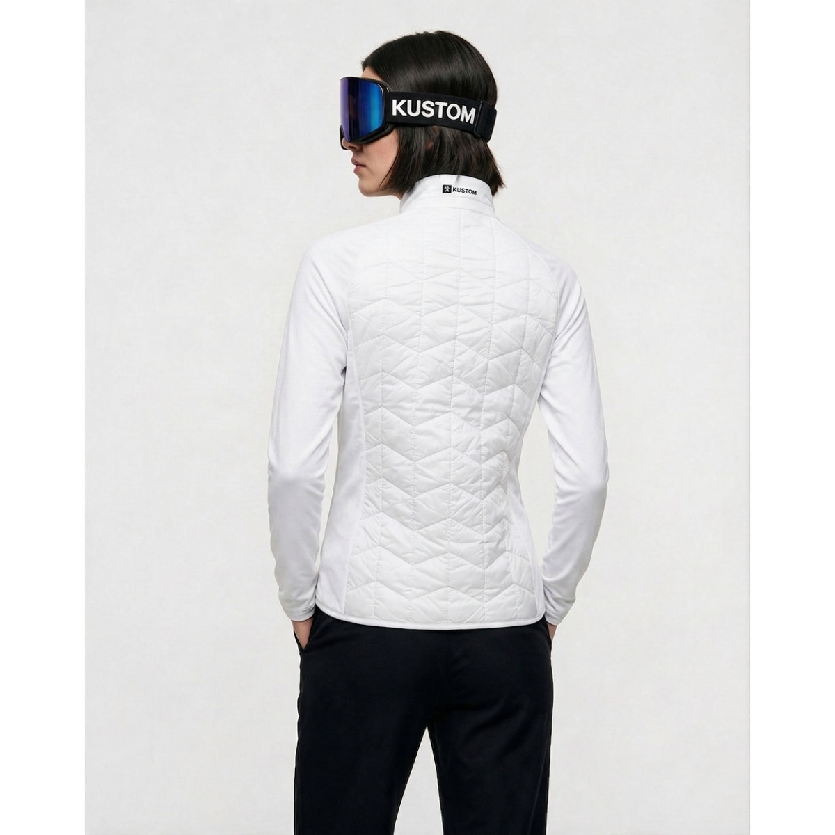Chaqueta híbrida aislante para mujer KUSTOM MOTUS Hybrid Insulated - Blanco