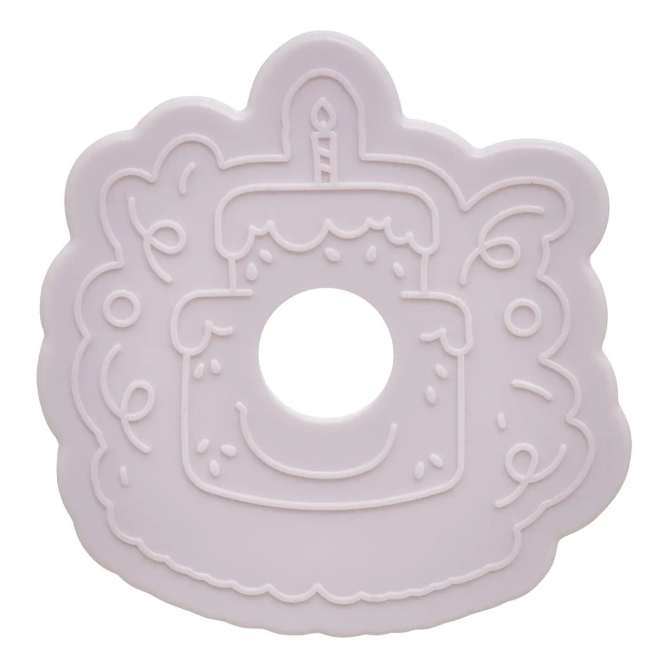 8 tampons à pbiscuits Anniversaire blanc