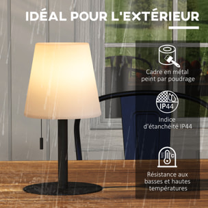 Lampe de table LED de jardin sans fil rechargeable USB réglable noir blanc