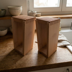 Set de 2 blocs couteaux en bois Fackelmann Boisselerie