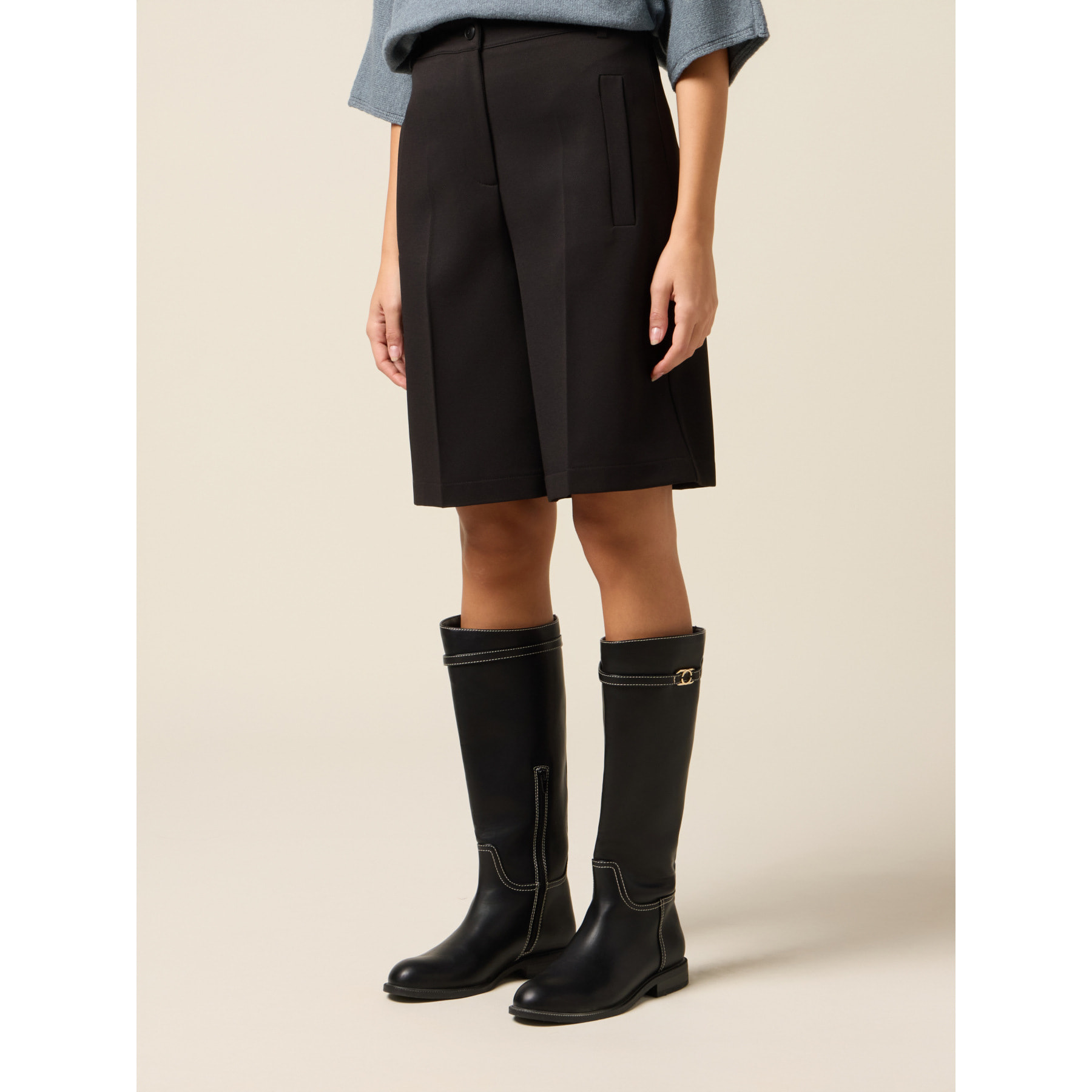 Oltre - Pantaloni bermuda - Nero