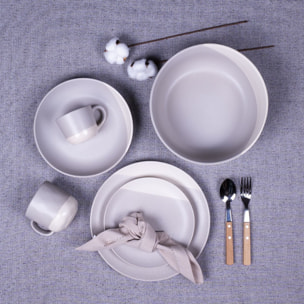 Lot de 6 grandes assiettes, TERRE DE SIENNE