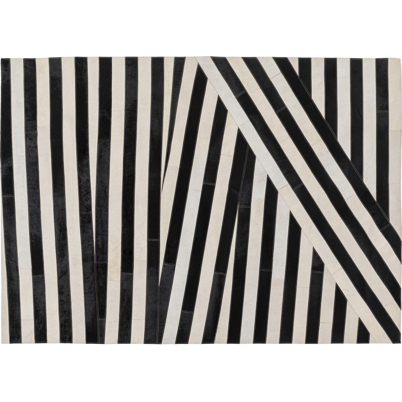 Tapis Tapes noir et blanc 240x170cm Kare Design