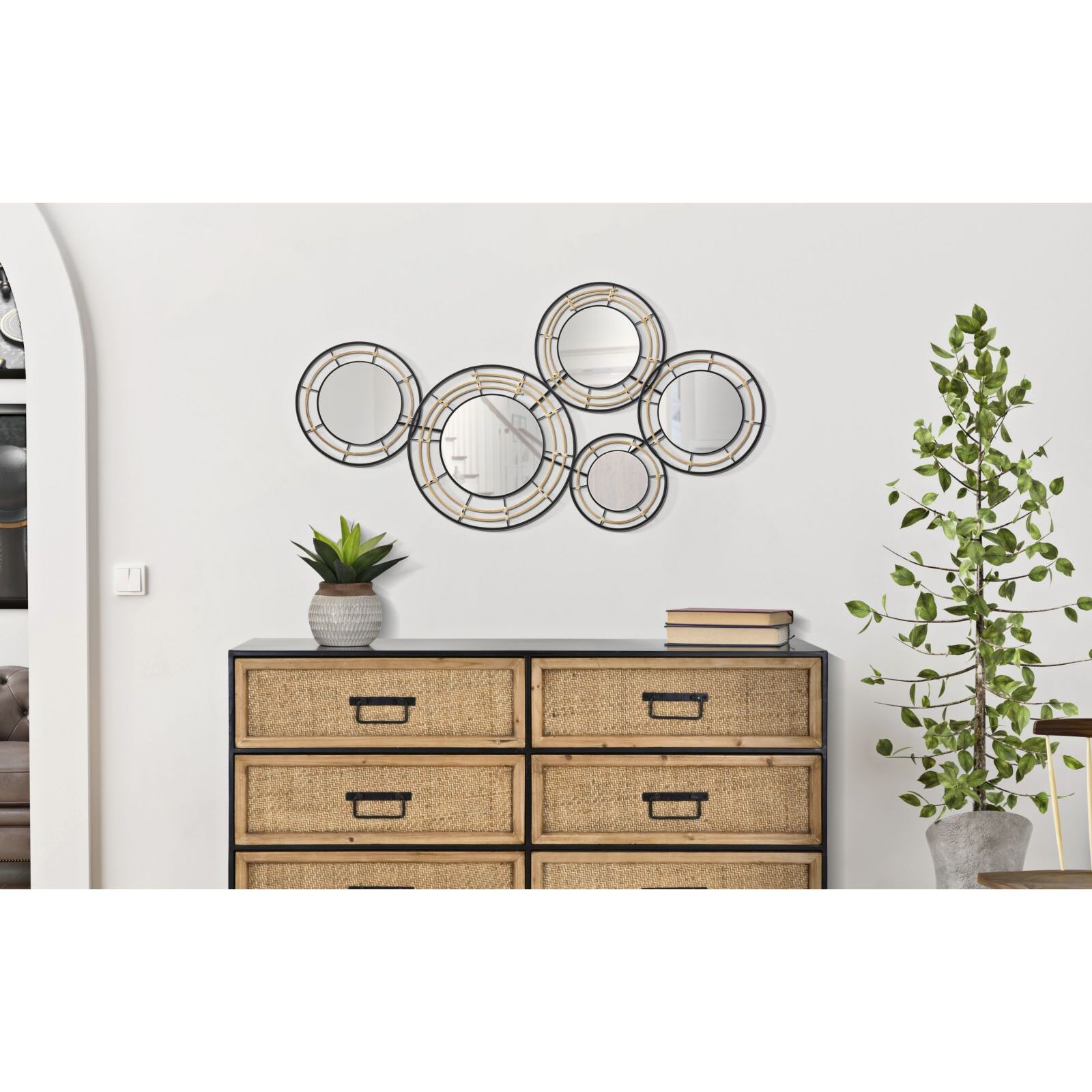 PANNELLO IN FERRO C/SPECCHI OPORTO CM 111X9,5X59