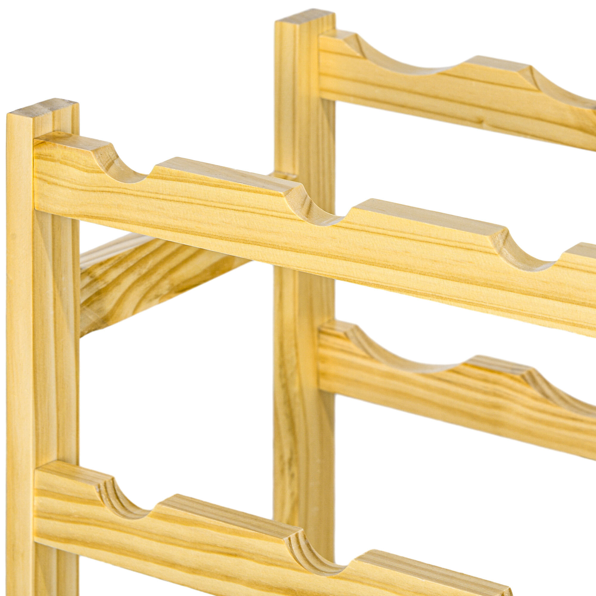 Casier bouteilles vin 42 bouteilles - rack à bouteille en bois 7 niveaux - range bouteille pin verni