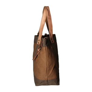 Borsa a mano unisex Maura in Canvas e pelle Borsa Fashion 38x37x16 cm