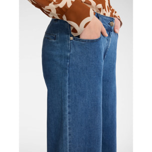 Elena Mirò - Jeans 5 tasche mid wide leg, "Wanda" - Blu