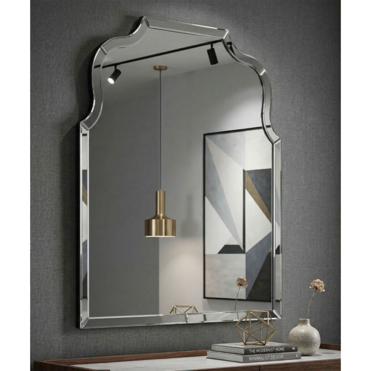 SPECCHIO DA MURO ANKARA GRIGIO CM 85X1X100 (MISURA SPECCHIO CM 78X93)