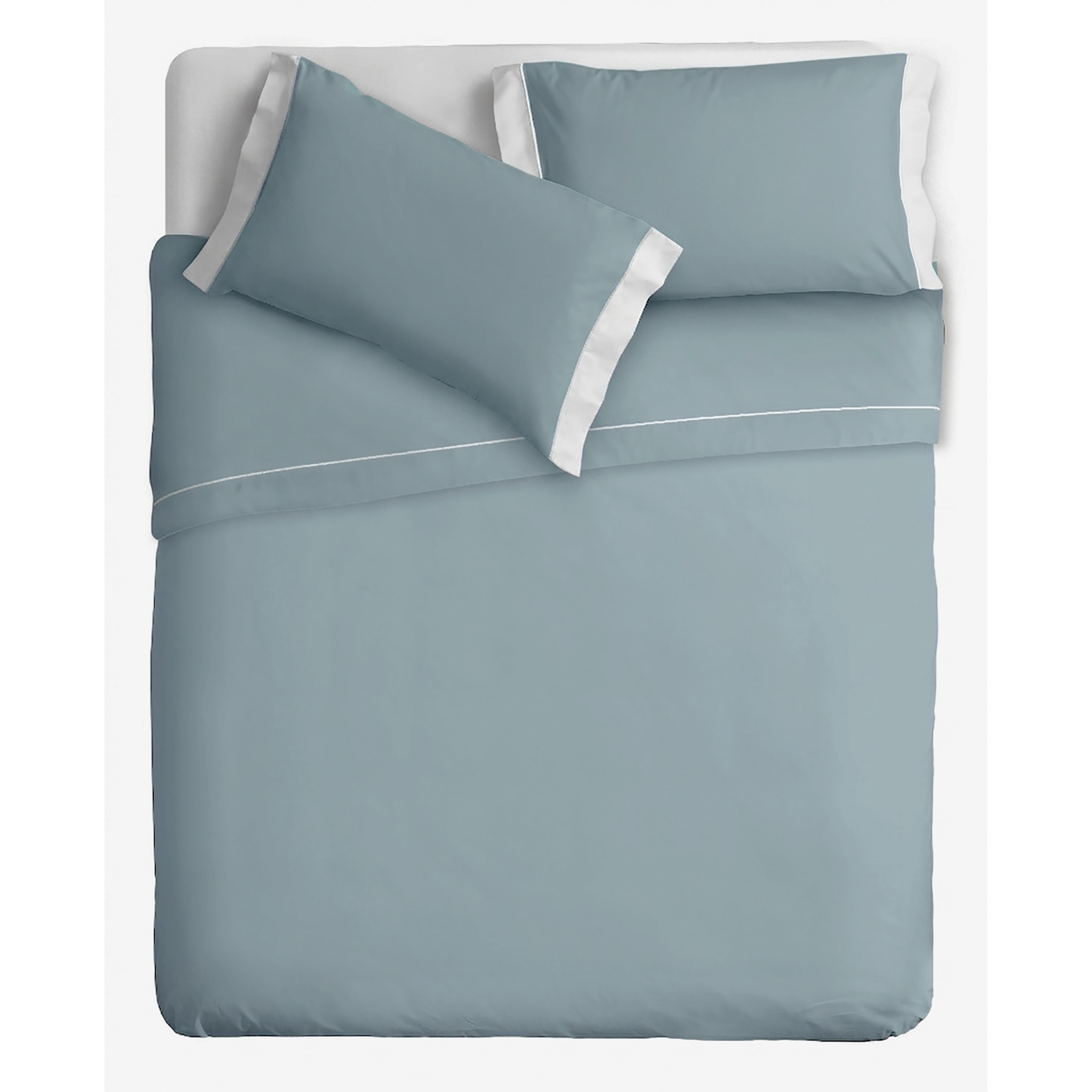Completo letto Double-Color 1 Piazza e mezza Petrolio/Bianco